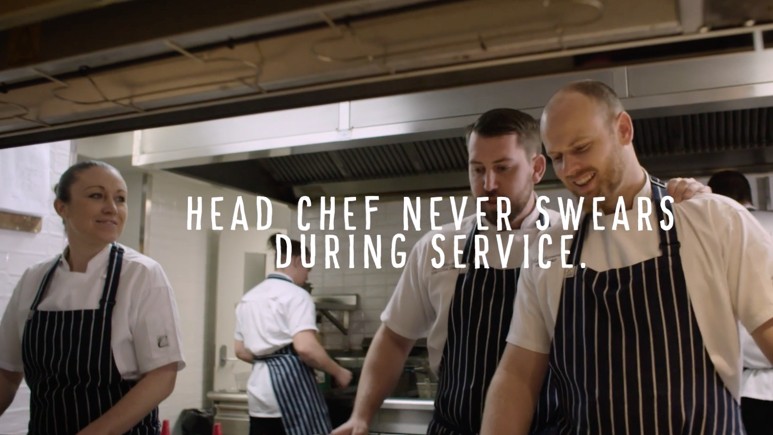 Head chef never swears during service